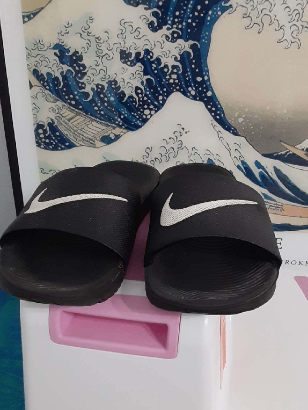 Nike Black and White Slide Sandals